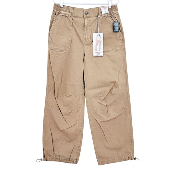 Celebrity Pink Women's Elastic Waist/Toggle Hem Parachute Tan Pants Sz Large NWT - Picture 1 of 11